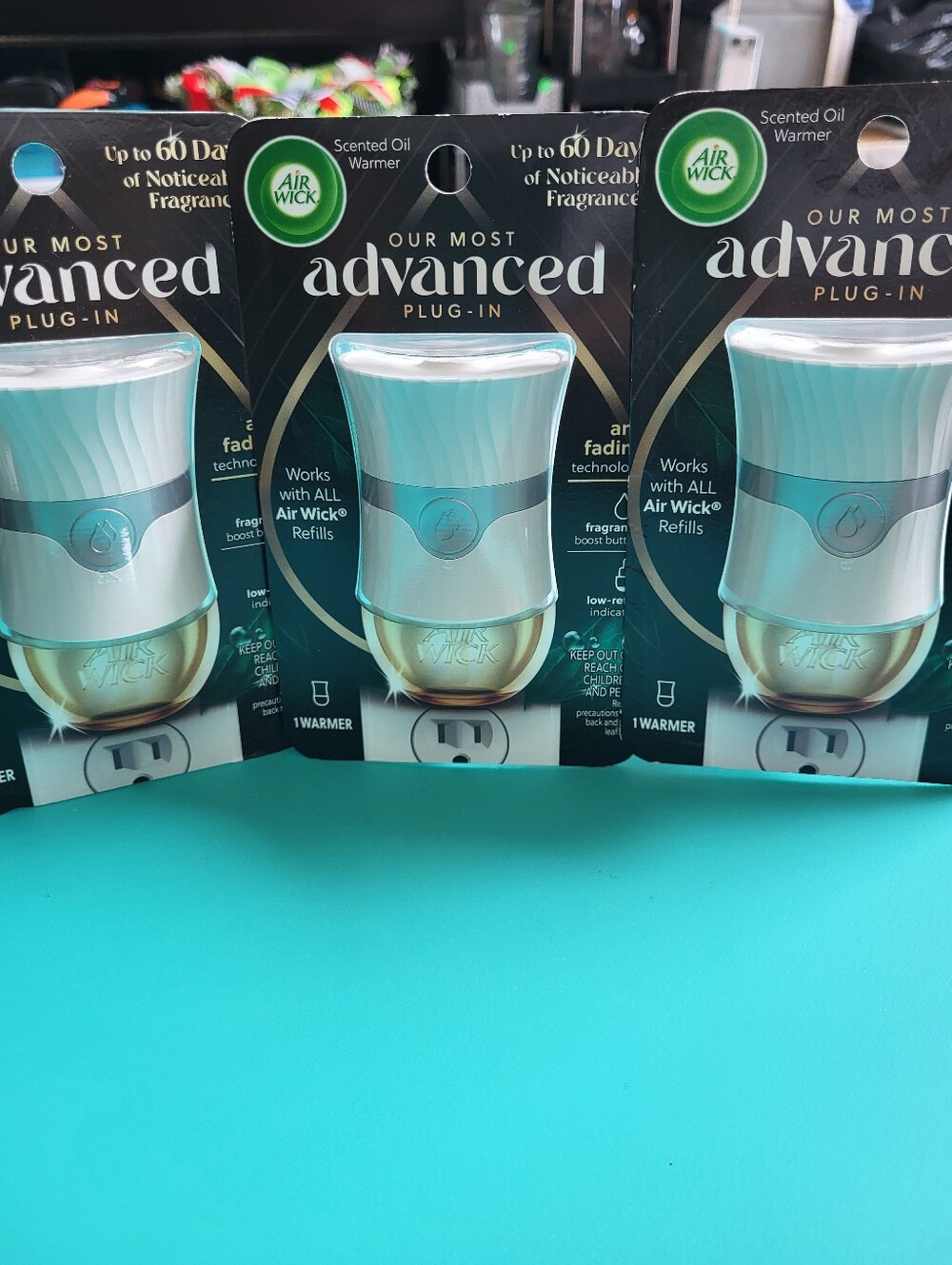 3 Air Wick Advanced Plug-In Scented Oil Warmer - White/Teal
